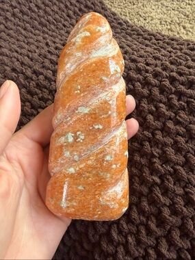 Orange Calcite crystal